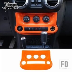 ジープ ラングラー JK 2011 2012 2013 20124 2015 2016 2017 カーエアコンスイッチコントロールパネル装飾カバー - Orange