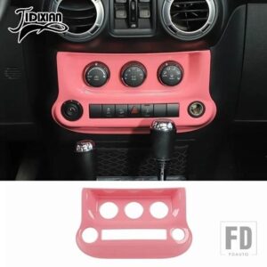 ジープ ラングラー JK 2011 2012 2013 20124 2015 2016 2017 カーエアコンスイッチコントロールパネル装飾カバー - Pink