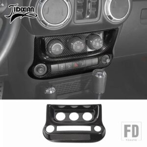 ジープ ラングラー JK 2011 2012 2013 20124 2015 2016 2017 カーエアコンスイッチコントロールパネル装飾カバー - carbon fiber grain