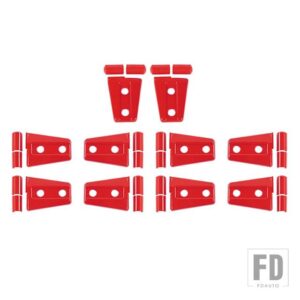 ジープ ラングラー JK 2007-17 ボンネットエンジンドアヒンジ装飾カバー - Red
