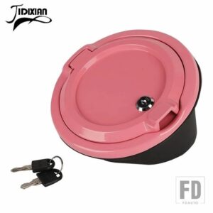 ジープ ガスキャップ燃料タンクキャップカバーラングラー JL 2018-24 アップ外装アクセサリー - pink with lock