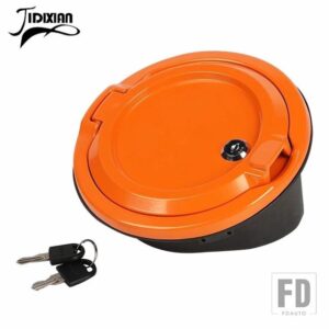 ジープ ガスキャップ燃料タンクキャップカバーラングラー JL 2018-24 アップ外装アクセサリー - orange with lock