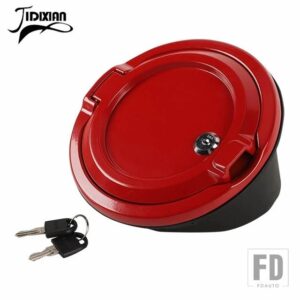 ジープ ガスキャップ燃料タンクキャップカバーラングラー JL 2018-24 アップ外装アクセサリー - red with lock