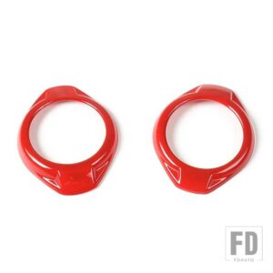 ジープ ラングラー JK 2015 2016 2017 インテリア A ピラースピーカー装飾カバーアクセサリー - Red