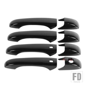 ジープ バックミラードアハンドル装飾シェルカバーグランドチェロキー 2011-20 - black 8pcs
