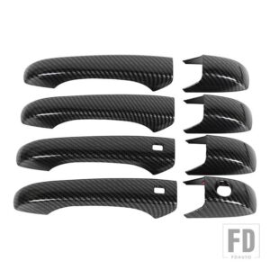 ジープ バックミラードアハンドル装飾シェルカバーグランドチェロキー 2011-20 - carbon fiber 8pcs