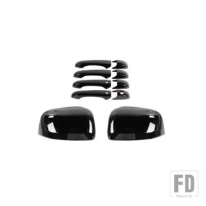 ジープ バックミラードアハンドル装飾シェルカバーグランドチェロキー 2011-20 - black 10 pcs