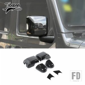 ジープ ラングラー JL グラディエーター JT 2018-24 バックミラーベース装飾カバー - B Carbon Fiber