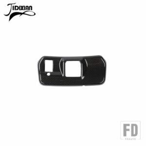 フォード 車インテリアバックミラーベース装飾パネルカバー F150 2021-24 アップカーアクセサリー - Black Carbon Fiber
