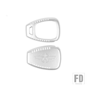 ジープ キーカバー ラングラー JK 2007-2017 キーケースシェル装飾カバーアクセサリー コンパス パトリオット用 - Silver