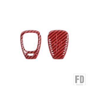 ジープ キーカバー ラングラー JK 2007-2017 キーケースシェル装飾カバーアクセサリー コンパス パトリオット用 - Red Carbon Fiber