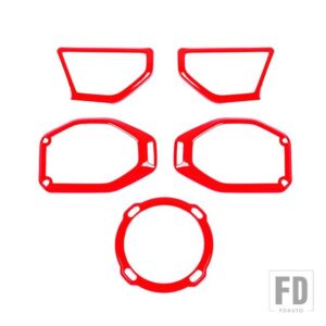 ジープ ピラールーフトランクスピーカー装飾カバーラングラー JL 2018-23 インナーアクセサリー - Red