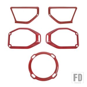 ジープ ピラールーフトランクスピーカー装飾カバーラングラー JL 2018-23 インナーアクセサリー - Red Carbon Fiber