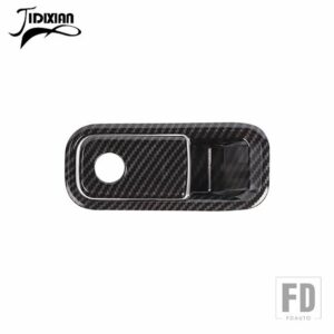 フォード ABS 車内副パイロット収納ボックスグラブハンドル装飾カバー F150 2021-23 アップカーアクセサリー - Black Carbon Fiber