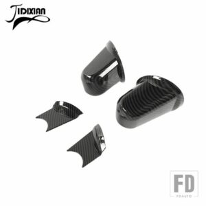 ジープ 車外装バックミラーベース装飾カバーステッカーラングラー JK 2007 2008 2009 2010-2017 アクセサリー - carbon fiber grain