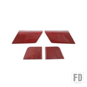 フォード F150 2021-24 ドアパネルトリムウィンドウリフトボタンサイド装飾カバーインテリアアクセサリー - Red Carbon Fiber