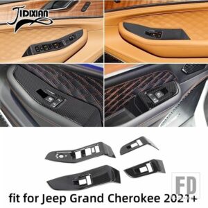 ジープ グランドチェロキー 2021-24 2025 カーボン粒子内装外装装飾カバーアクセサリー - Window Lift Panel