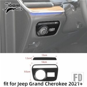 ジープ グランドチェロキー 2021-24 2025 カーボン粒子内装外装装飾カバーアクセサリー - Headlight switch