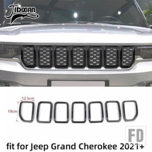 ジープ グランドチェロキー 2021-24 2025 カーボン粒子内装外装装飾カバーアクセサリー - grill cover