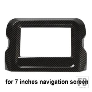 ジープ 7インチ GPS ナビゲーション装飾フレームラングラーサハラ JL グラディエーター JT 2018-23用 - Black Carbon Fiber