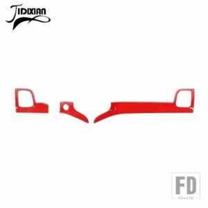 ジープ カーボングレインカーセンターコンソールパネルインナードアハンドル装飾カバーグランドチェロキー 2011-2020 - red 3 pcs