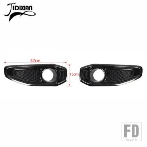 ジープ ラングラー JL グラディエーター JT 2018-24 フロントバンパーフォグライトランプ装飾カバー - Black 2 pcs