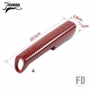 ジープ 車内ハンドブレーキ装飾カバーラングラー JK 2011-14-2017 ハンドブレーキカバーアクセサリー - Red Carbon Fiber