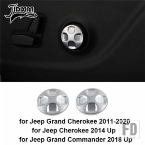 ジープ フロントシート調整ボタン装飾カバーチェロキー用グランドチェロキー用グランドコマンダー用 - B Silver