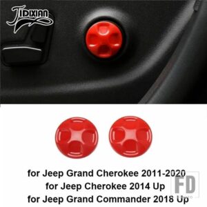 ジープ フロントシート調整ボタン装飾カバーチェロキー用グランドチェロキー用グランドコマンダー用 - B red