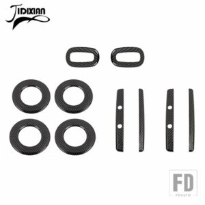 ルーフエアベントアウトレットフック読書灯装飾カバーダッジデュランゴ 2011-19 アップ - 10 pcs black carbon