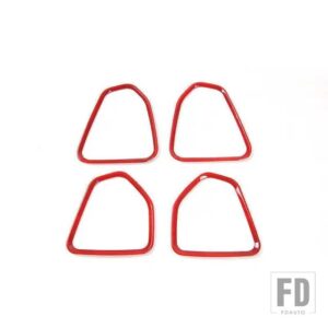 ジープ インテリアドアオーディオサウンドスピーカー装飾カバートリムステッカーコンパス 2017-2022 カーアクセサリー - Red