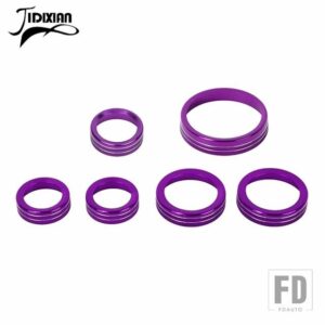 フォード 6個 カーエアコンオーディオ 4WD ヘッドライトスイッチノブ装飾リングブロンコ 2021-23 アクセサリー - PURPLE