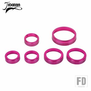 フォード 6個 カーエアコンオーディオ 4WD ヘッドライトスイッチノブ装飾リングブロンコ 2021-23 アクセサリー - rose red