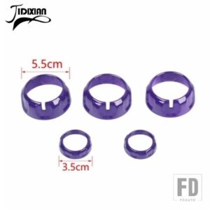 ジープ カーオーディオエアコンスイッチノブ装飾リングカバーコンパスパトリオット用ラングラー JK 2011-2017 - PURPLE