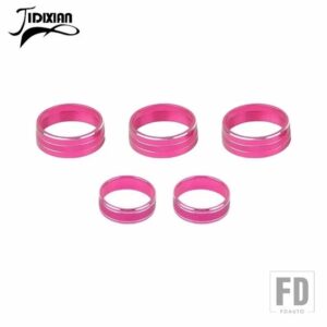 ジープ カーオーディオエアコンスイッチノブ装飾リングカバーコンパスパトリオット用ラングラー JK 2011-2017 - Pink