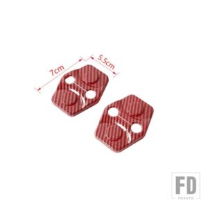 ドアロックバックル装飾カバーダッジチャレンジャー 2012-22 - Red Carbon Fiber