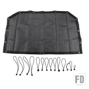 ジープ 車トップサンシェードカバーラングラー TJ 1997-2006 トランクルーフ抗 UV 太陽断熱ベッドレストネット - Front Black