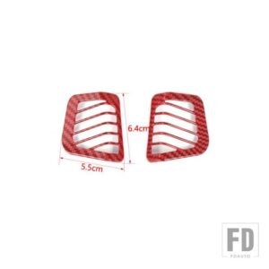 ジープ カーエアコンベントアウトレット装飾カバーラングラーJL用グラディエーターJT 2018-23 - Red Carbon Fiber