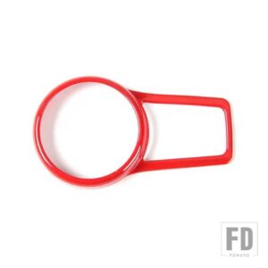 ジープ 車内ヘッドライトランプスイッチボタン装飾カバーステッカーコンパス 2017 アップカーアクセサリースタイリング - Red