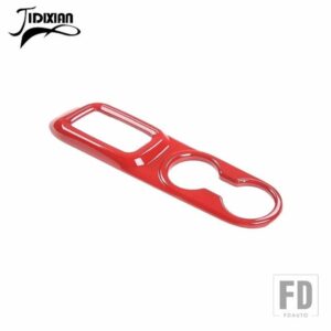 ジープ ラングラー JK 2011-17 インテリアギアシフトパネルフロントカップホルダー装飾カバー - Red
