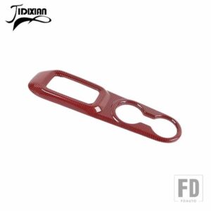 ジープ ラングラー JK 2011-17 インテリアギアシフトパネルフロントカップホルダー装飾カバー - Red Carbon Fiber