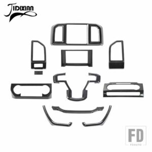 フォード F150 2015-20 インテリアセンターコンソールダッシュボード装飾キットカバーアクセサリー - black carbon 11 pcs