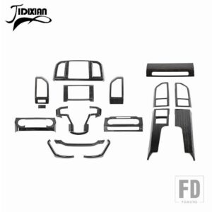 フォード F150 2015-20 インテリアセンターコンソールダッシュボード装飾キットカバーアクセサリー - black wood 16 pcs