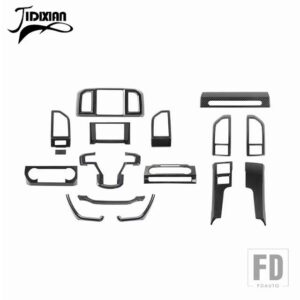 フォード F150 2015-20 インテリアセンターコンソールダッシュボード装飾キットカバーアクセサリー - black carbon 16 pcs