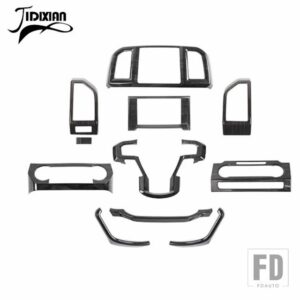 フォード F150 2015-20 インテリアセンターコンソールダッシュボード装飾キットカバーアクセサリー - black wood 11 pcs