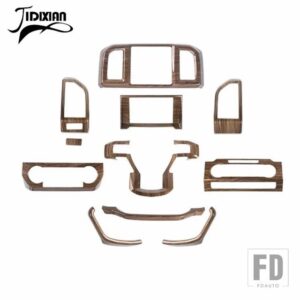 フォード F150 2015-20 インテリアセンターコンソールダッシュボード装飾キットカバーアクセサリー - wood grain 11 pcs