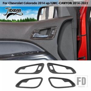 シボレー 黒木目調車内装飾カバーアクセサリー コロラド 2014 GMC キャニオン 2014-2022 用 - inner Door Handle