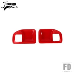 ジープ ラングラー JK 2011-17 インテリアドアハンドルボウル装飾カバー - red 2 pcs