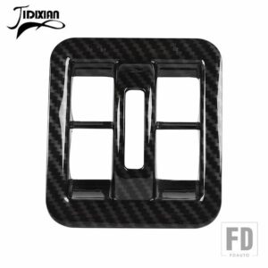 ジープ ラングラー JK 2011-17 インテリアウィンドウスイッチボタン装飾フレームカバー - carbon fiber grain