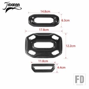 ジープ ラングラー JL グラディエーター JT 2018-23 車読書灯ランプ装飾カバー - Black Carbon Fiber